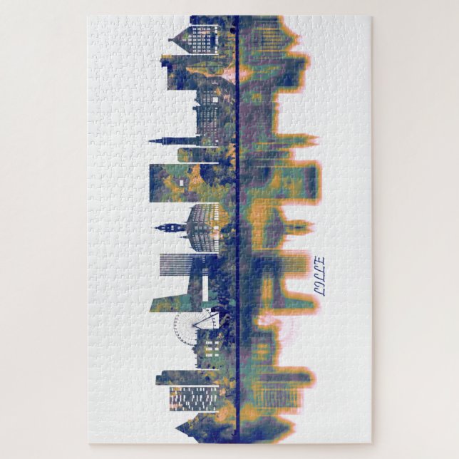 Lille Skyline Puzzle (Vertikal)
