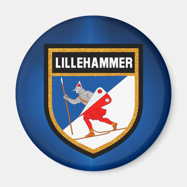 Lillehammer Flag Magnet (Vorne)