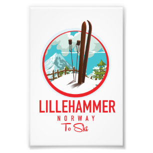 Lillehammer Norwegen Ski-Logo Fotodruck