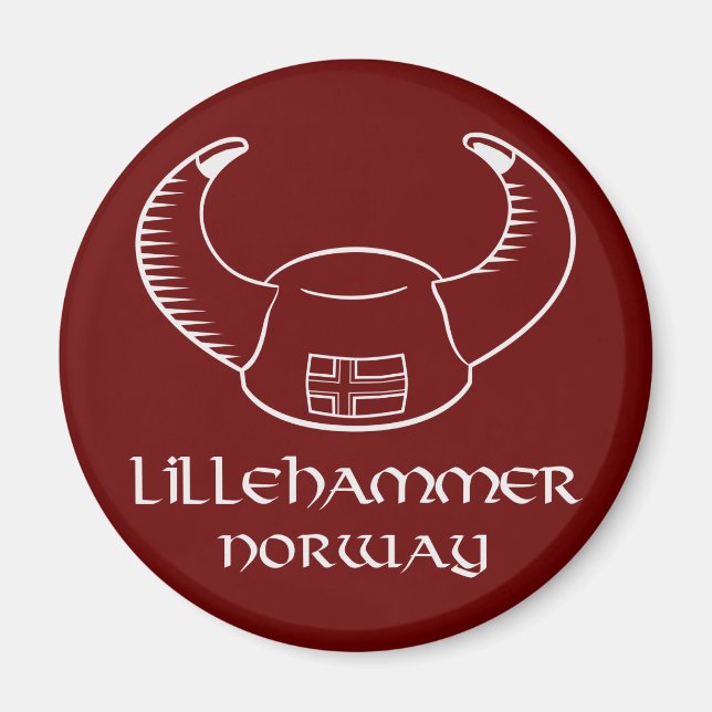 Lillehammer Norwegen Viking Hat Magnet (Vorne)