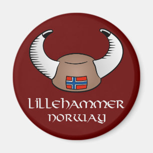 Lillehammer Norwegen Viking Hat Magnet