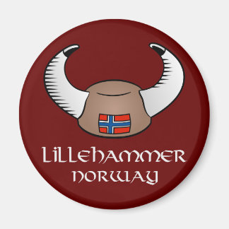 Lillehammer Norwegen Viking Hat Magnet