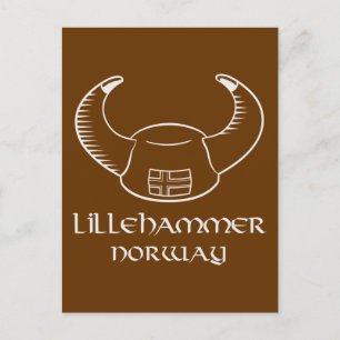 Lillehammer Norwegen Viking Hat Postkarte