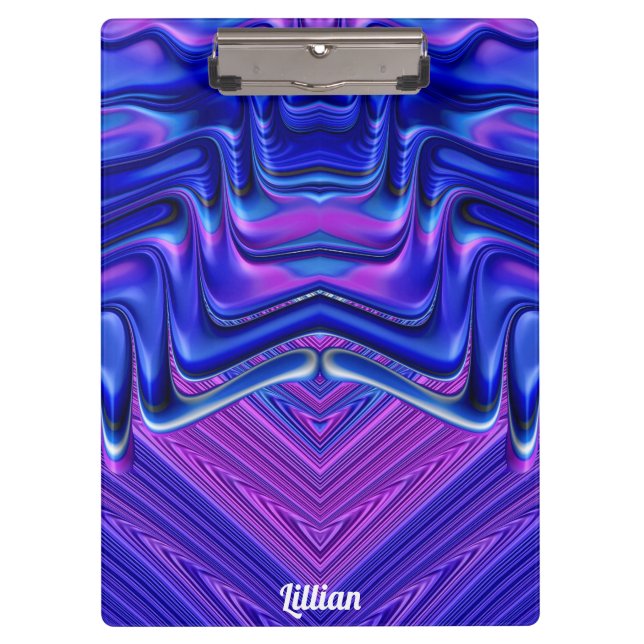 LILLIAN ~ 3D! ~ Rosa Weiß und Blau Original ~ Klemmbrett (Vorderseite)