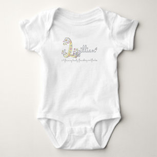 Lillian girls L name bedeutet monogram baby romper Strampler