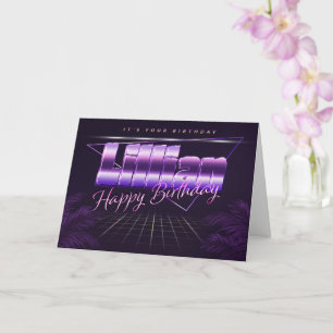 Lillian Name Vorname lila retro Karte Geburtstag
