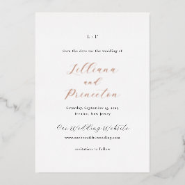 Lilliana Elegant Moderne Hochzeit retten Folieneinladung