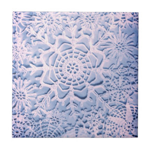 Lillians Baby Blue Snowflake Sangria Tile Fliese