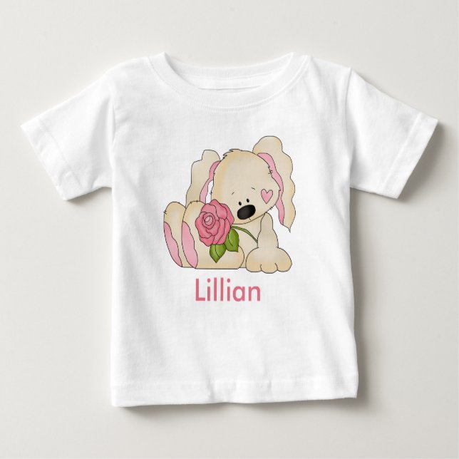 Lillians Personalisierter Bunny Baby T-shirt (Vorderseite)
