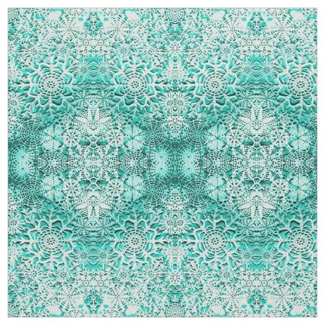 Lillians Smaragdgrüne Schneeflocken Stoff (Muster)