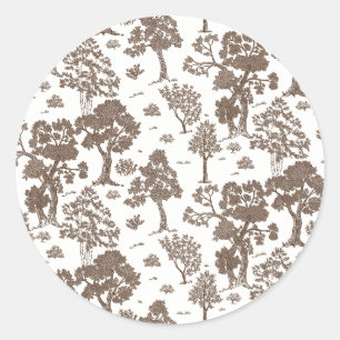 LILLIE Brown Floral Wedding Einladungen Runder Aufkleber