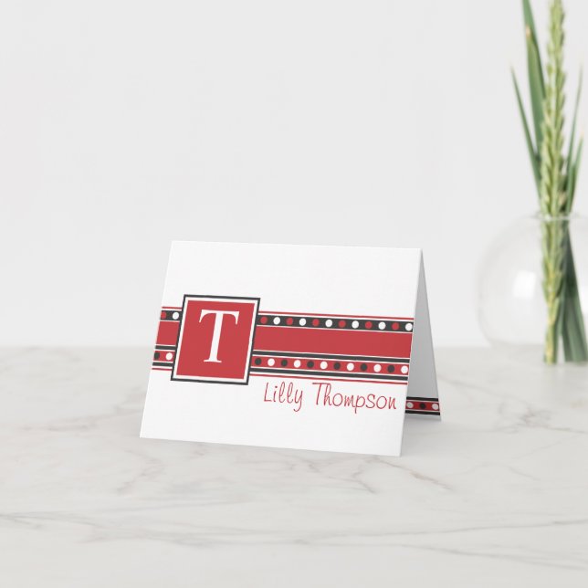 Lilly Anmerkungs-Karte - Rot und Schwarzes (Vorderseite)