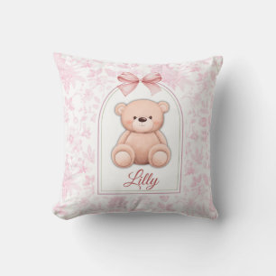 Lilly Benutzerdefiniertes rosa Teddy-Bär-Kinderz Kissen
