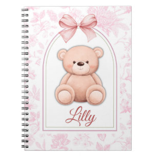 Lilly Benutzerdefiniertes rosa Teddy-Bär-Kinderz Notizblock