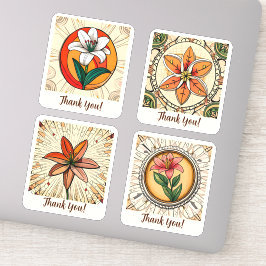 Lilly Blume Groovy Retro Personalisiert Aufkleber