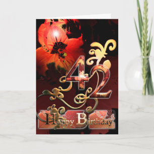 Lilly Dream Blume Alles Gute zum 42. Geburtstag fl Karte