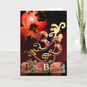 Lilly Dream Blume Happy 33 Geburtstag verziert Karte