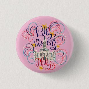 Lilly in der Stadt - Philadelphia Button