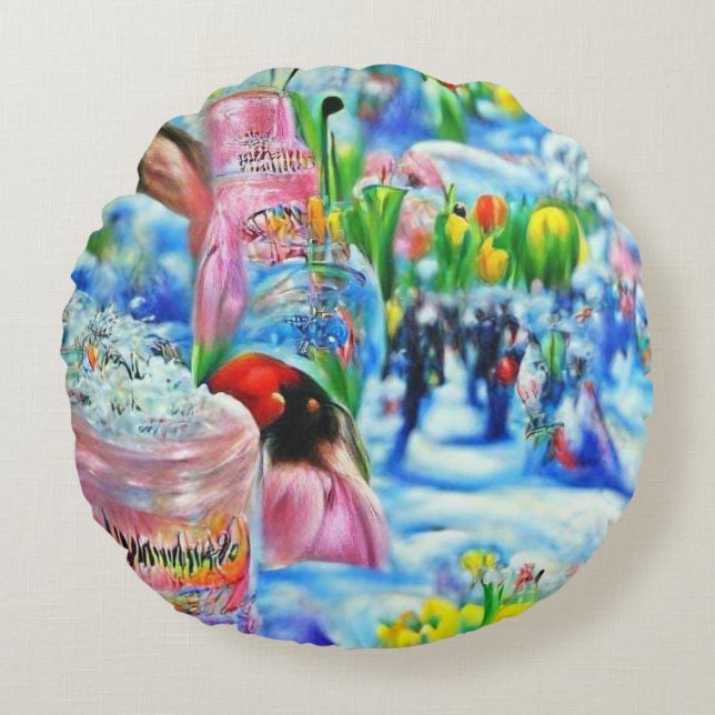 Lilly Rundes Kissen (Vorderseite)