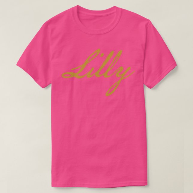 Lilly Typografy Gold Script T-Shirt (Design vorne)