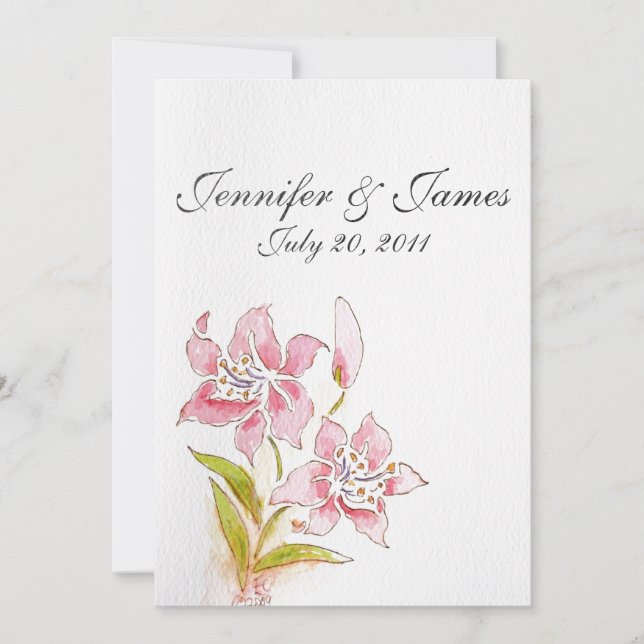 Lilly Wedding Einladungen zurück (Vorderseite)