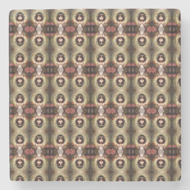 Lilly whimsical Pilzfee Steinuntersetzer (Vorderseite)