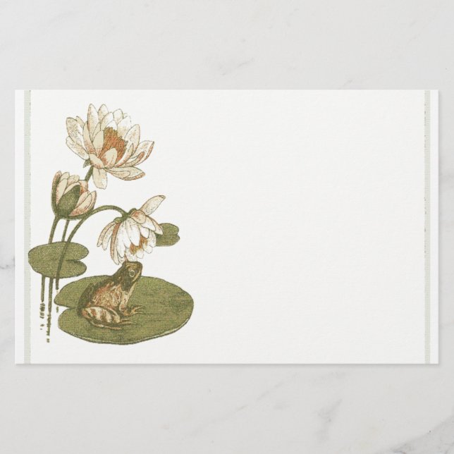 Lillypad und Frosch-Briefpapier Briefpapier (Vorderseite)