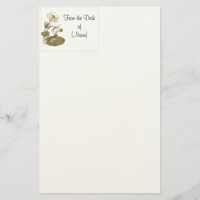 Lillypad und Frosch-Briefpapier Briefpapier (Vorderseite)
