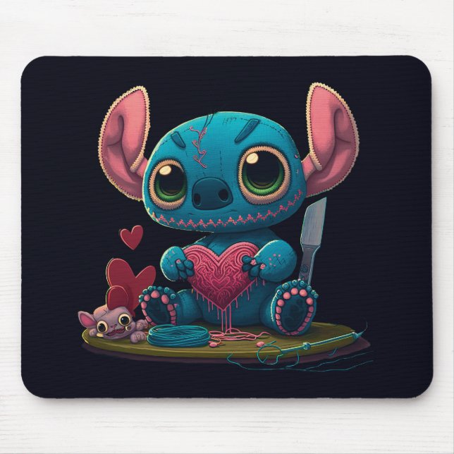 Lilo und Stitch Valentine Hearts Graphic Mousepad (Vorne)