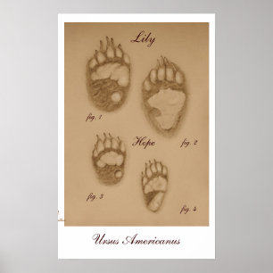Lily and Hope Paw Print Poster