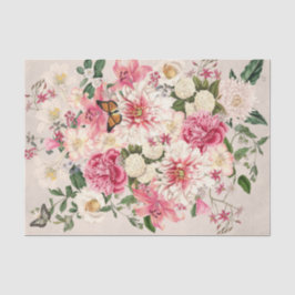 Lily and Peony Pink Garden Vertical Bouquet Taupe Seidenpapier