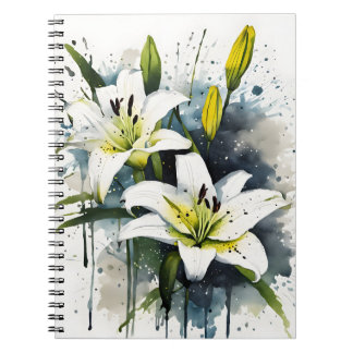 Lily - Aquarellblumen Notizblock