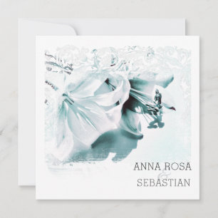 *~* Lily AR12 QR FOTO UAWG Verzierte Blumenhochzei Einladung