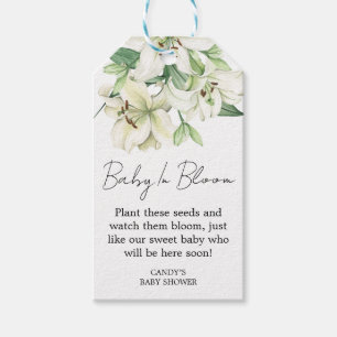 Lily-Babyshower-Geschenk-Tags mit Samen Geschenkanhänger