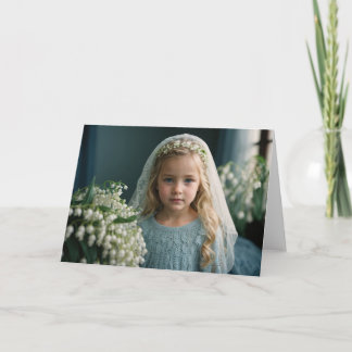 Lily Blue Blonde Girl Dankeskarte
