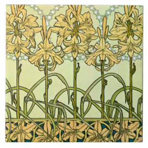 Lily Blume Art Nouveau Style, Mucha Fliese