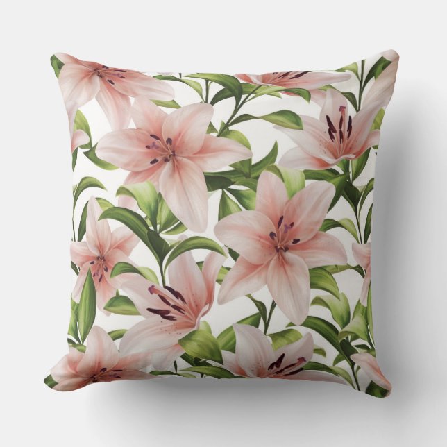 Lily Blume. Blumenmuster Kissen (Vorderseite)