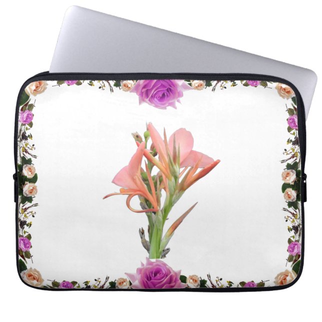 Lily Blume Botanische Kunst Laptopschutzhülle (Vorderseite)