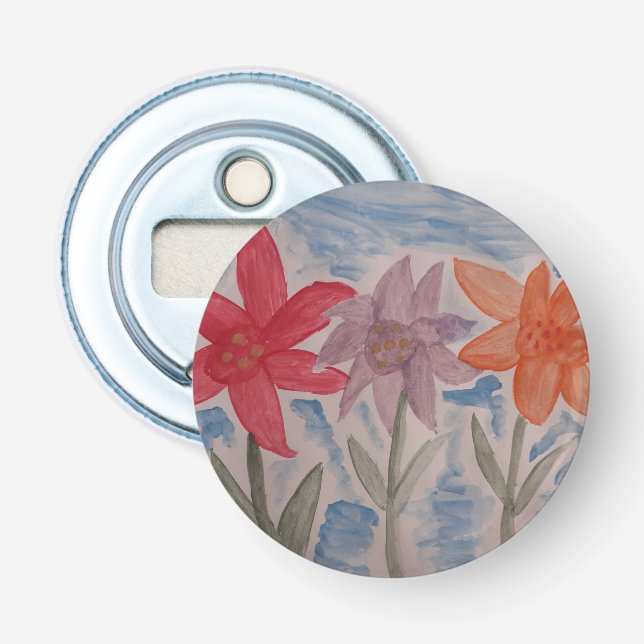 Lily Blume Button Flaschenöffner (Vorderseite)
