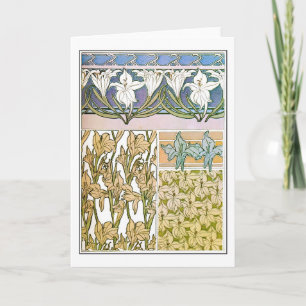 Lily Blume des Jugendstils, Mucha Karte