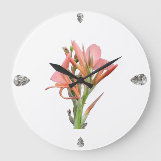 Lily Blume Große Wanduhr (Vorderseite)
