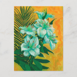 Lily Blume Palmblättrige, Frühlingsbläsermalerei Postkarte