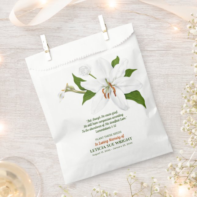 Lily Blume Seed Packet Beerdigung Memorial Geschenktütchen (Ausgeschnitten)