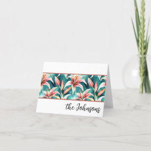 Lily Blume Wasserfarbe Custom Stationery Dankeskarte