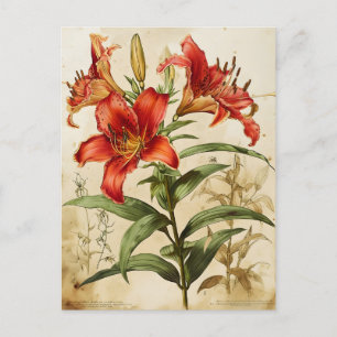 Lily Blume Zeitlose Elegance Vintag Postkarte