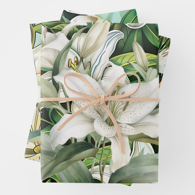 Lily-Blumen-Verpackungspapier Geschenkpapier Set (Beispiel)