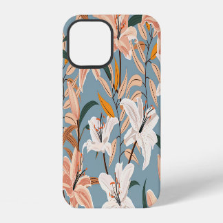 Lily Blumige Blaue Vintage-Druck iPhone 12 Hülle