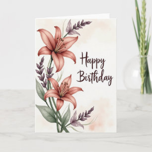 Lily-Blüten-Geburtstagskarte Karte