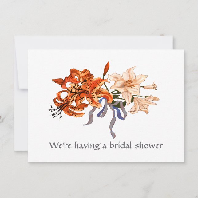 Lily Bouquet Bridal Polterabend Card Einladung (Vorderseite)