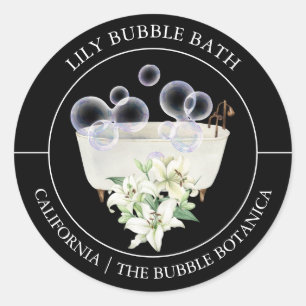 Lily Bubble Bath-Label Runder Aufkleber